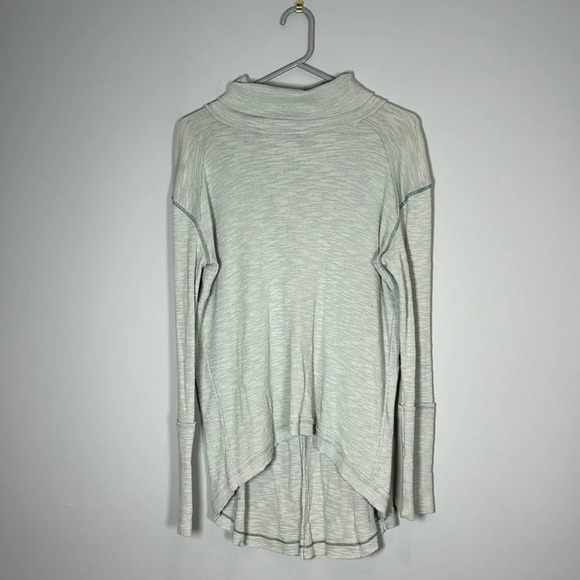 We The Free knit turtleneck/mock neck top Split back teal Thermal Sz S - Picture 1 of 4